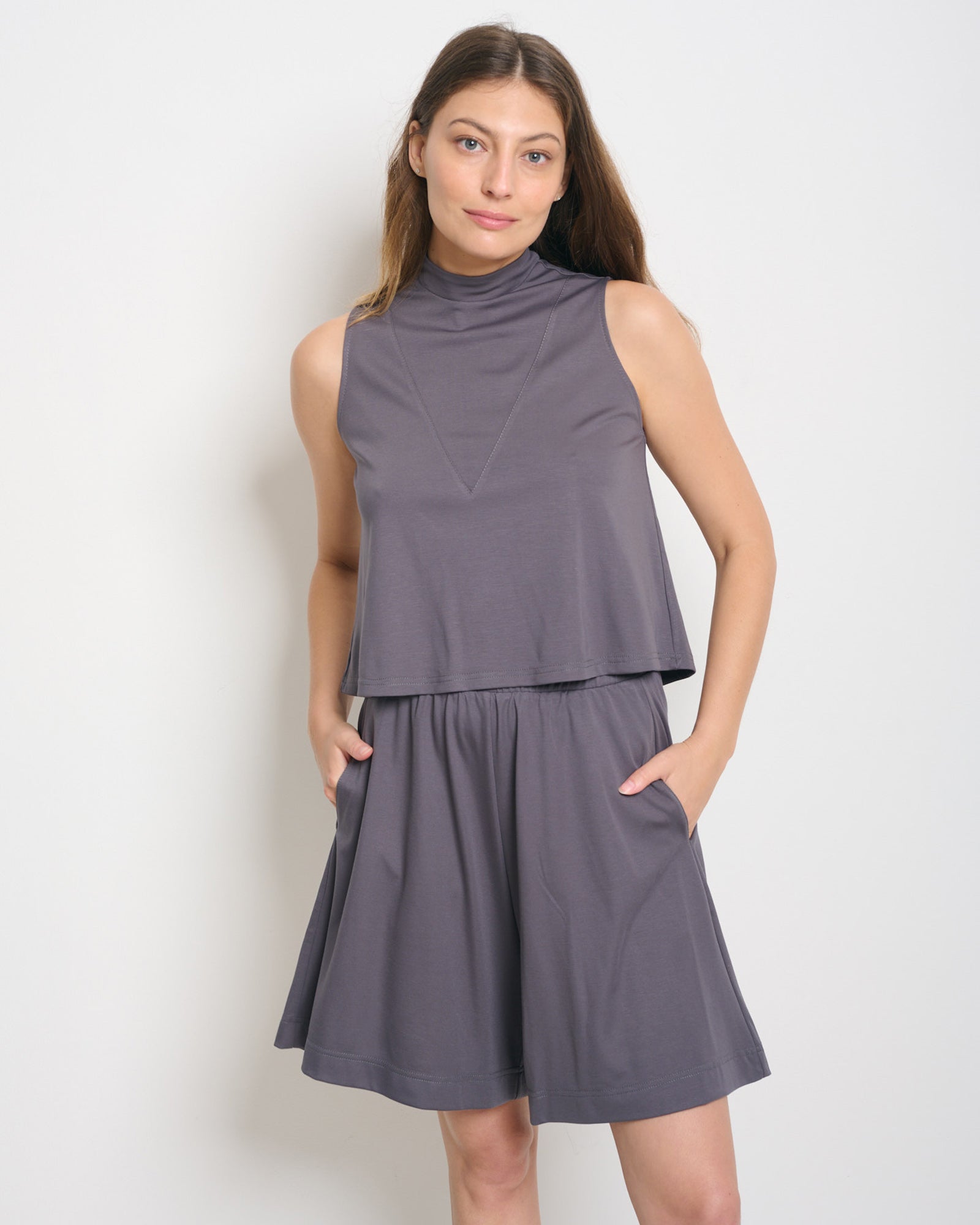 Haley Tank Top Grey - Layou Design by Shay Sobol