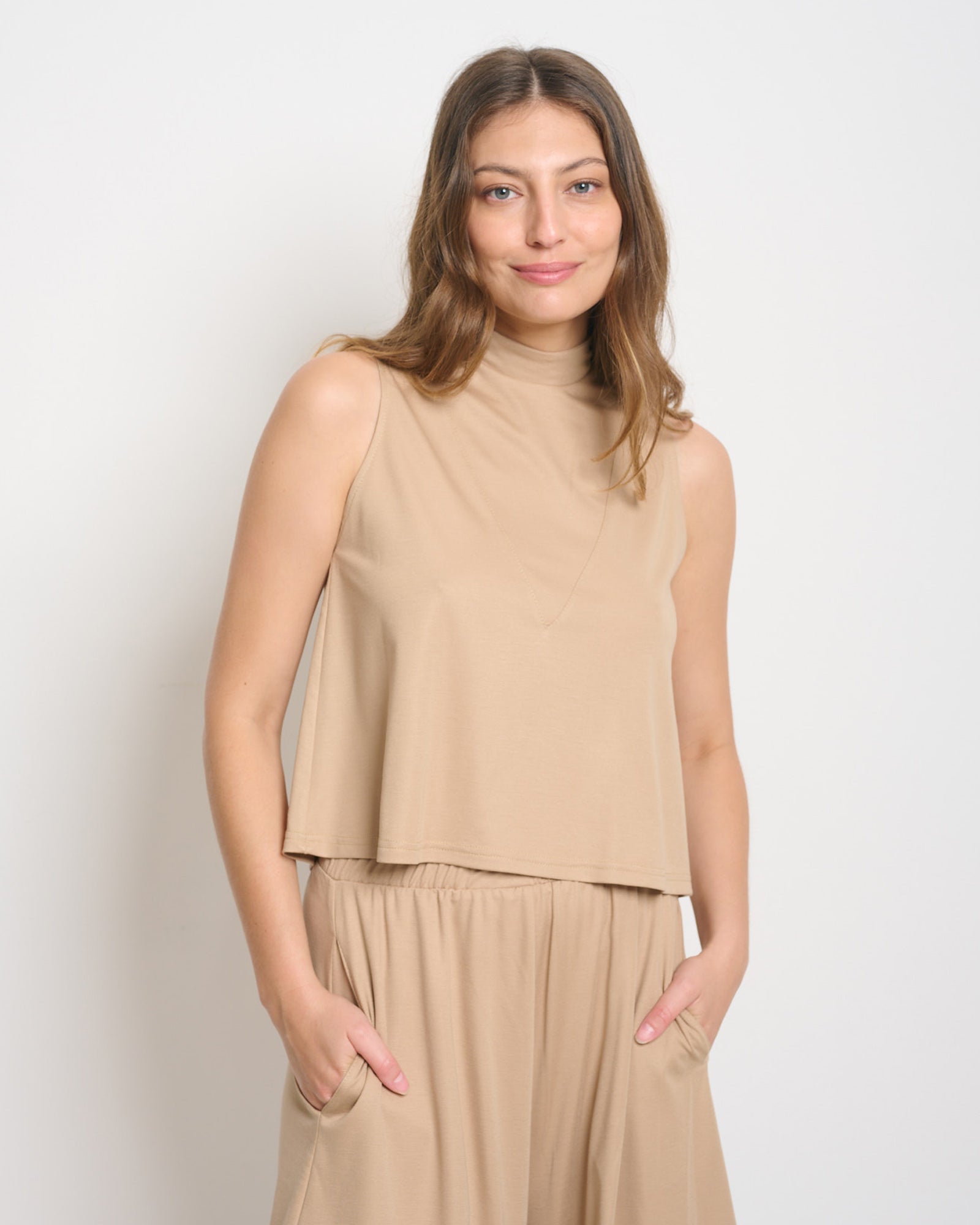Haley Tank Top Beige - Layou Design by Shay Sobol