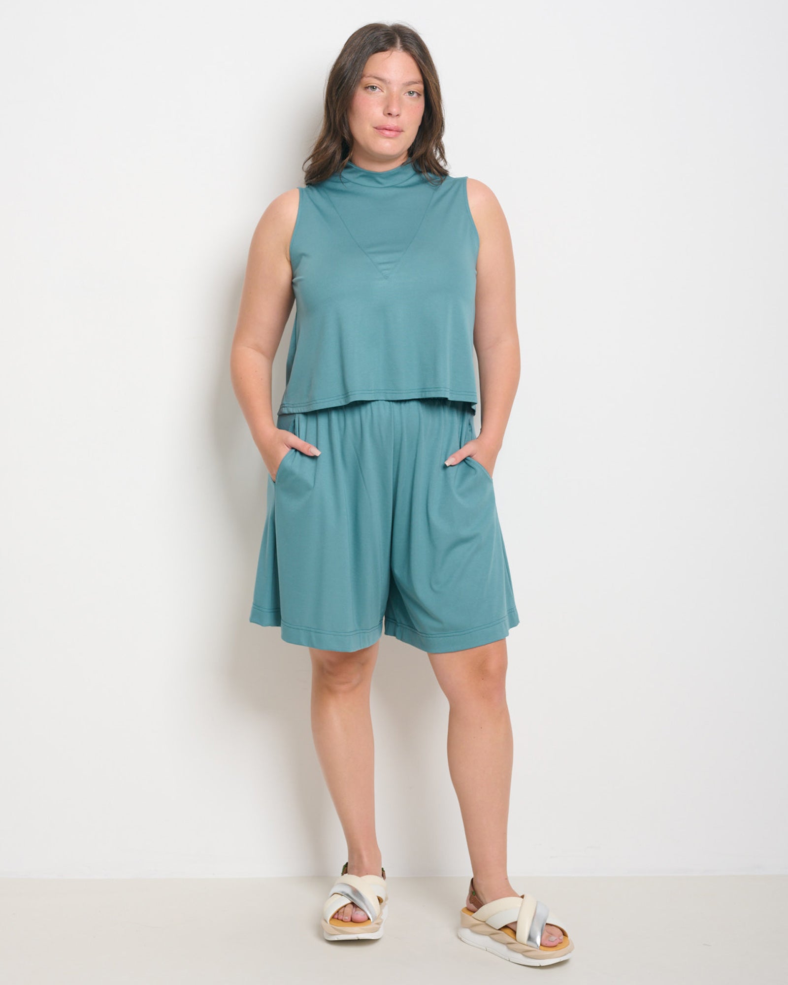 Haley Shorts Turquoise - Layou Design by Shay Sobol