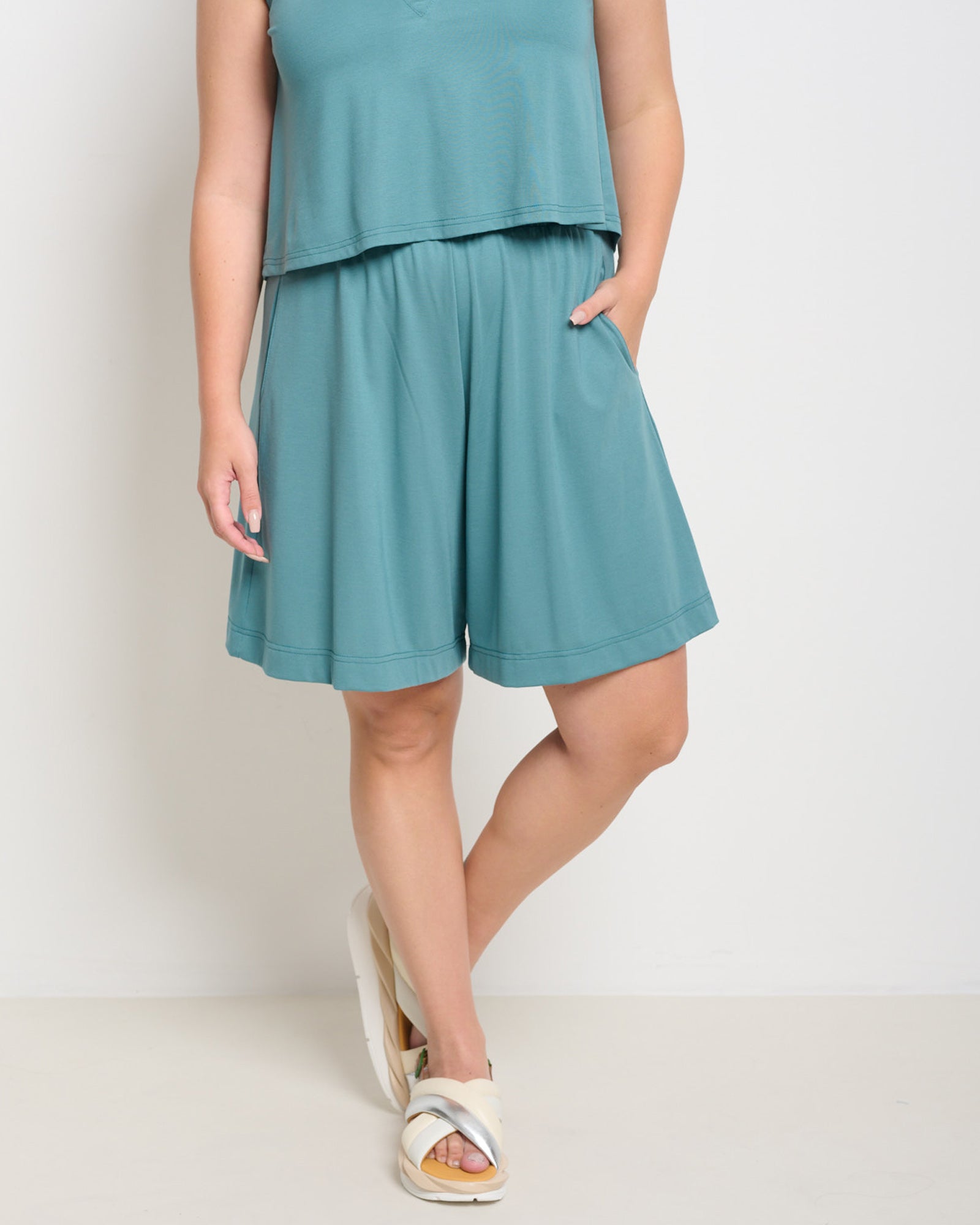 Haley Shorts Turquoise - Layou Design by Shay Sobol