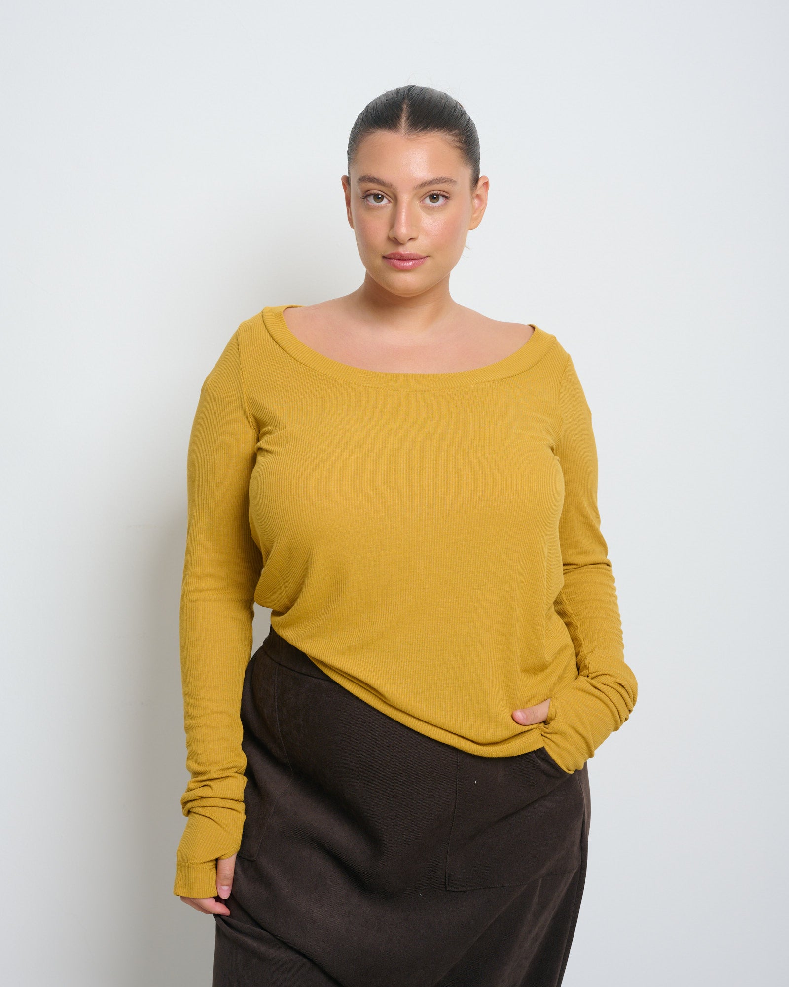 Liv Top Mustard - Layou Design by Shay Sobol