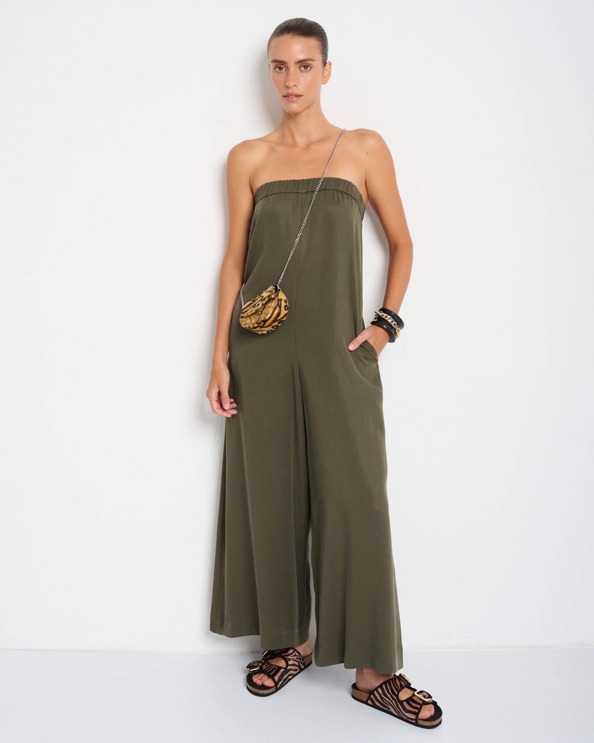 Cicilia Jumpsuit Olive Green - Layou Design by Shay Sobol