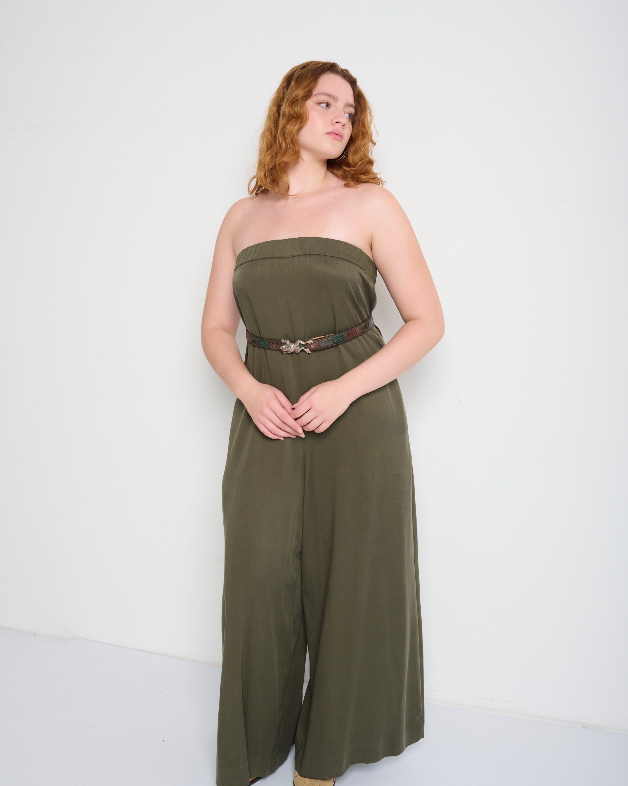 Cicilia Jumpsuit Olive Green - Layou Design by Shay Sobol
