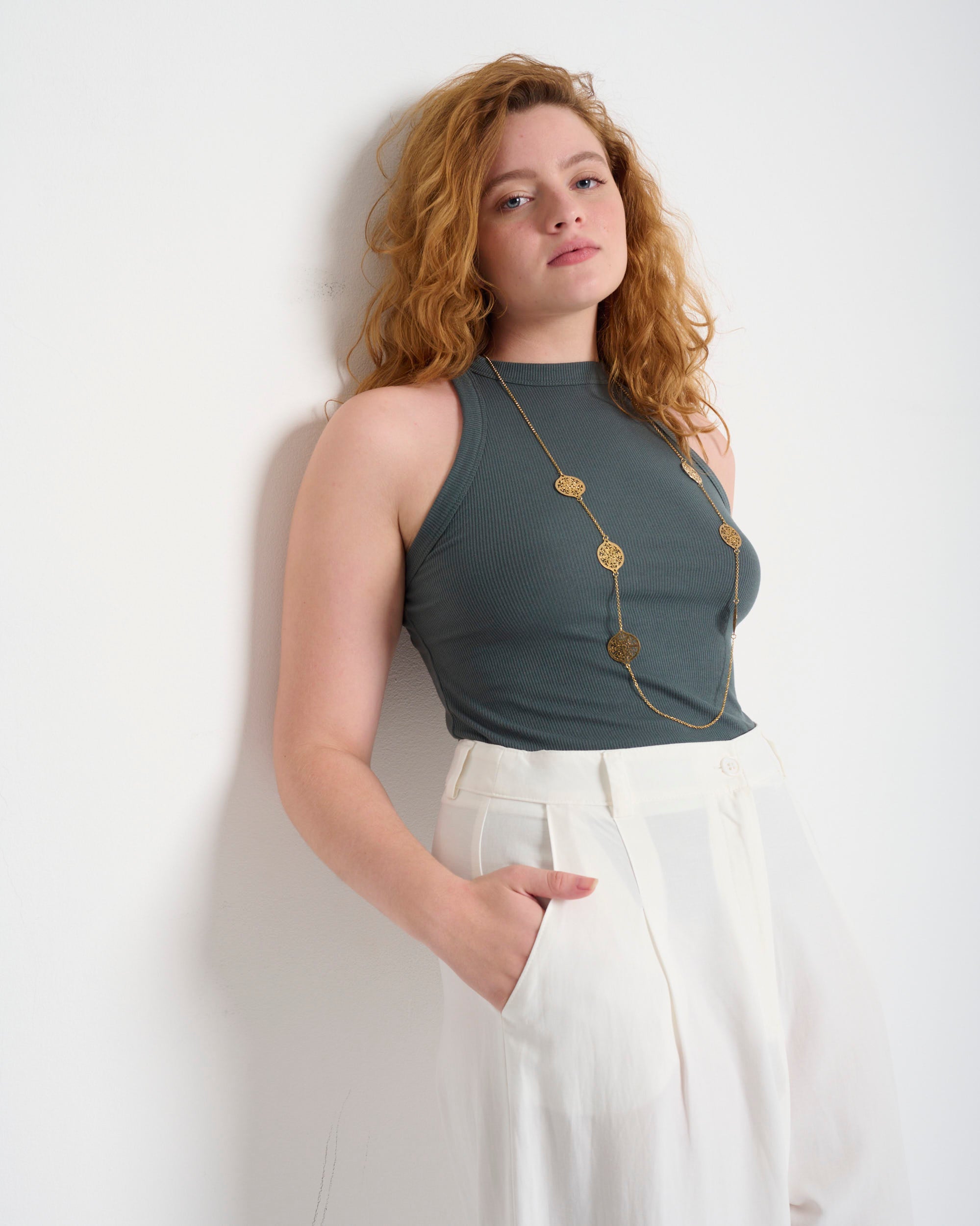 Odil Tank Top Teal - Layou Design by Shay Sobol