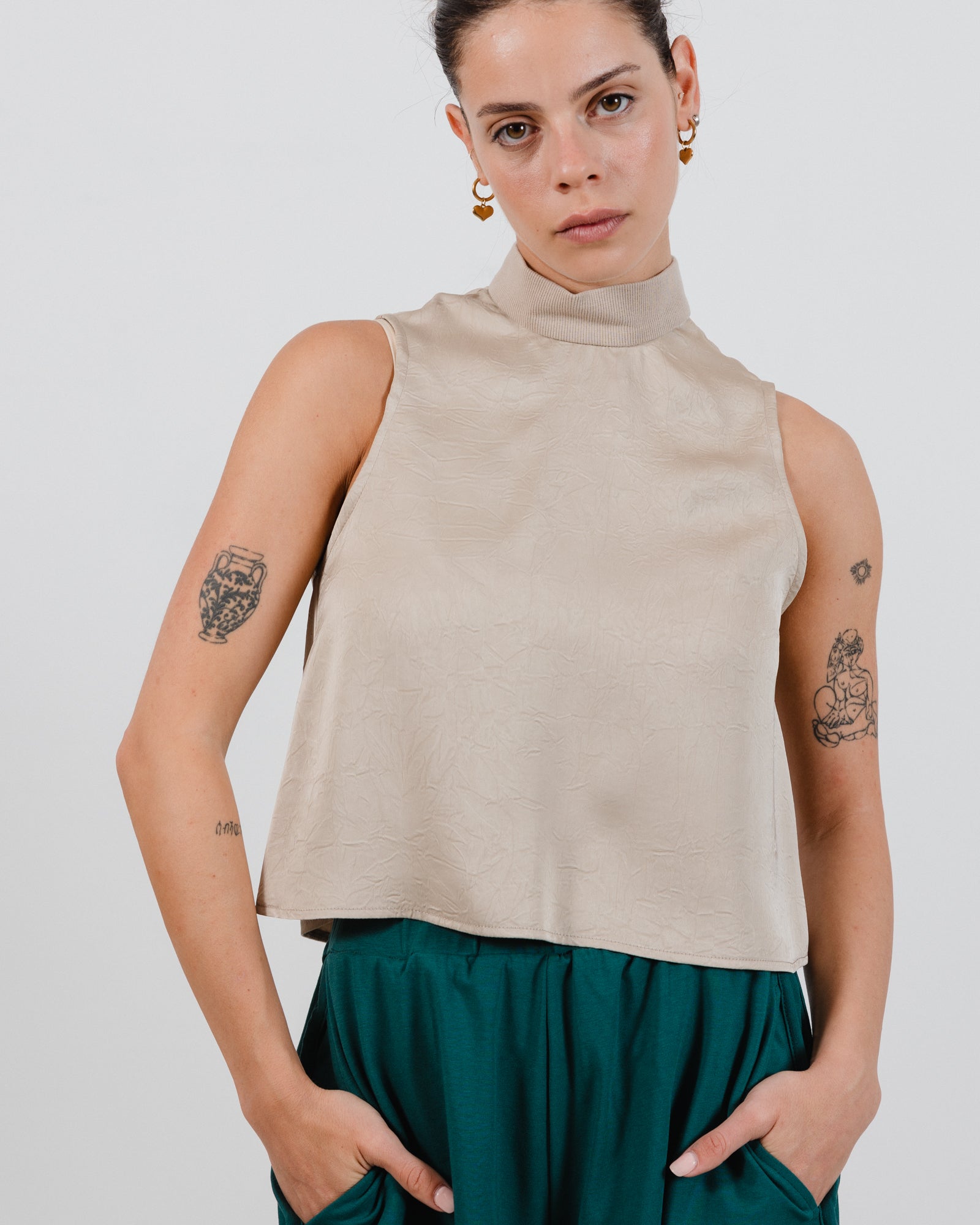 Helena Top Khaki - Layou Design by Shay Sobol