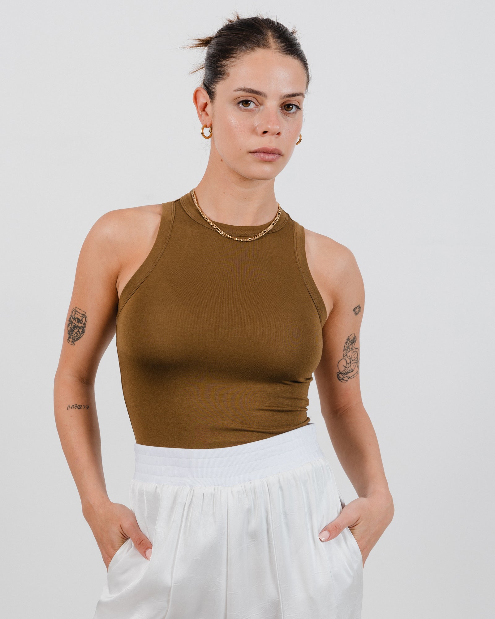 Barbara Top Olive green - Layou Design by Shay Sobol