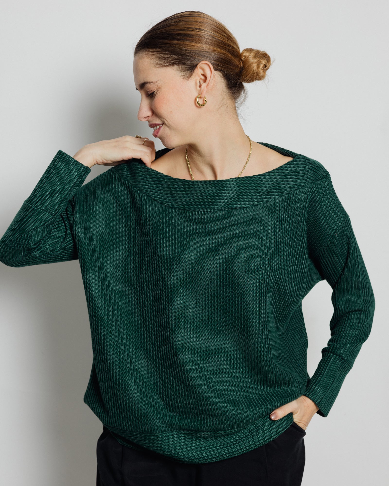 Bili Jumper Forest Green - Layou Design by Shay Sobol