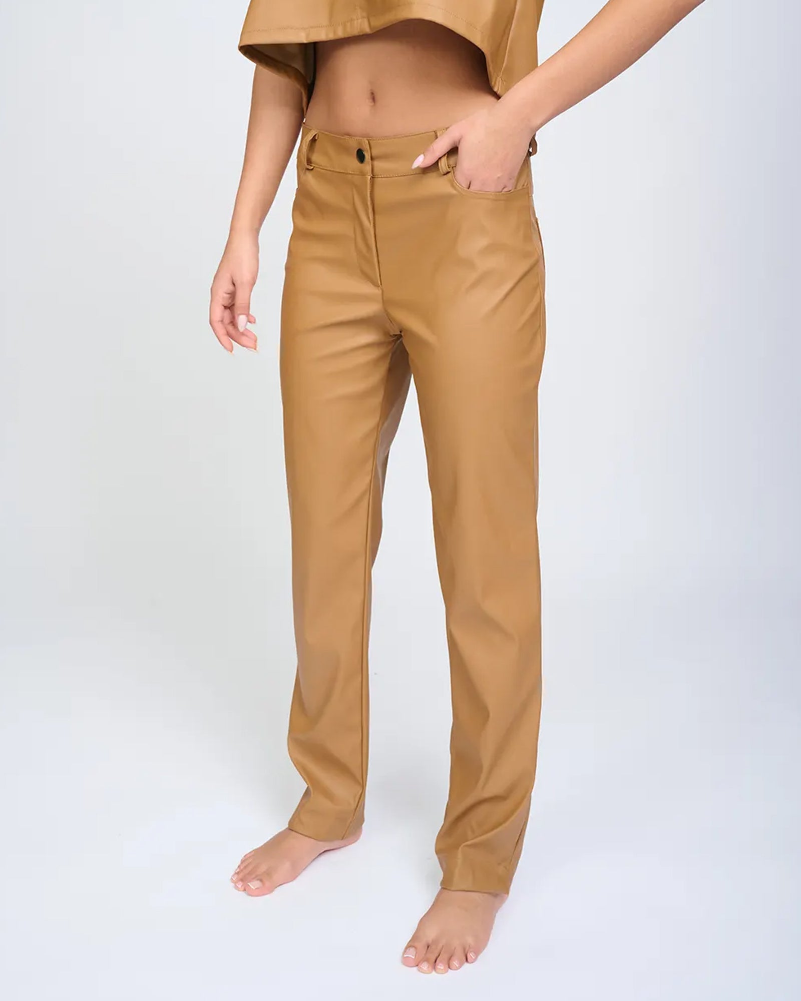 Ella Pants Camel Brown - Layou Design by Shay Sobol