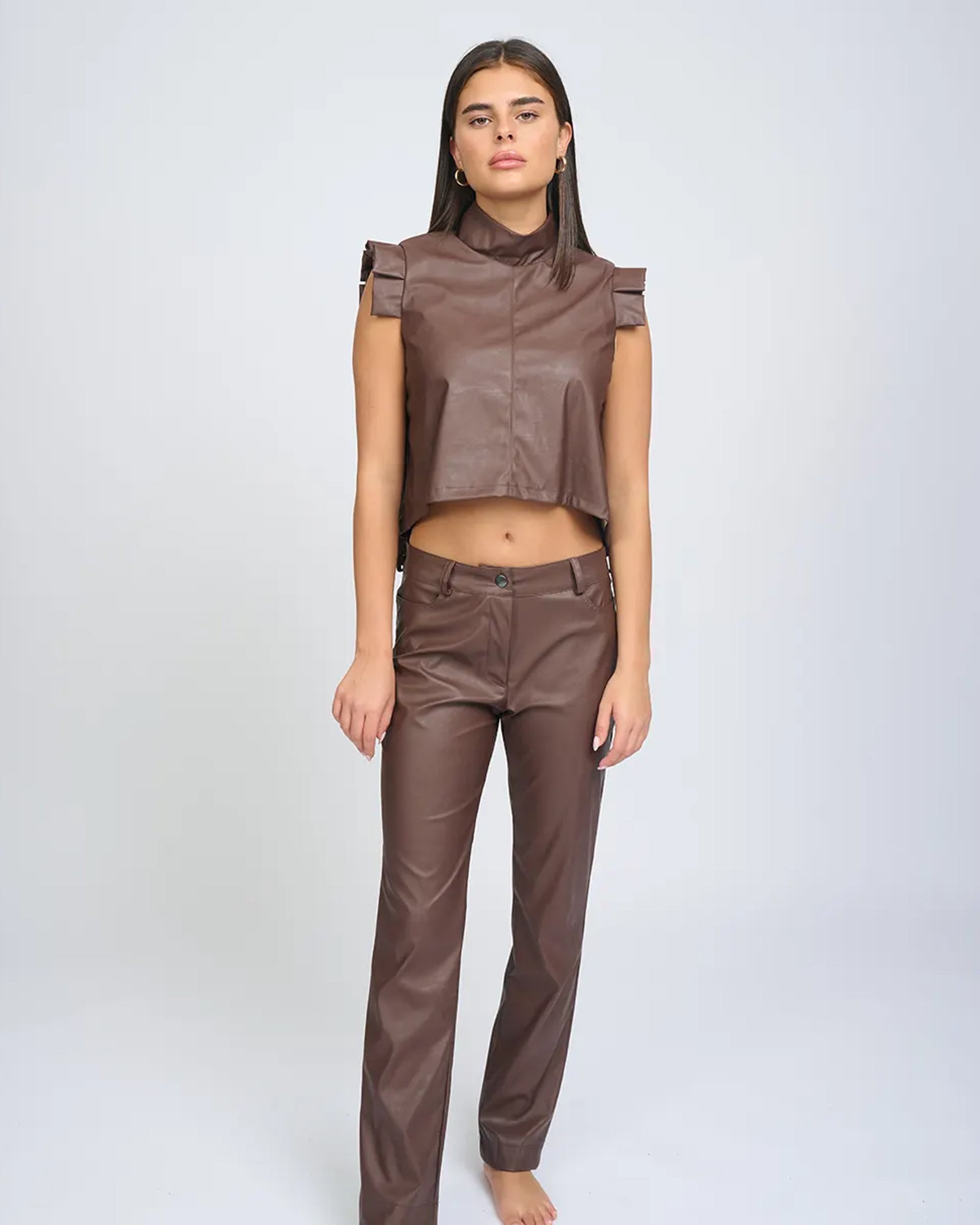 Ella Pants Chocolate Brown - Layou Design by Shay Sobol