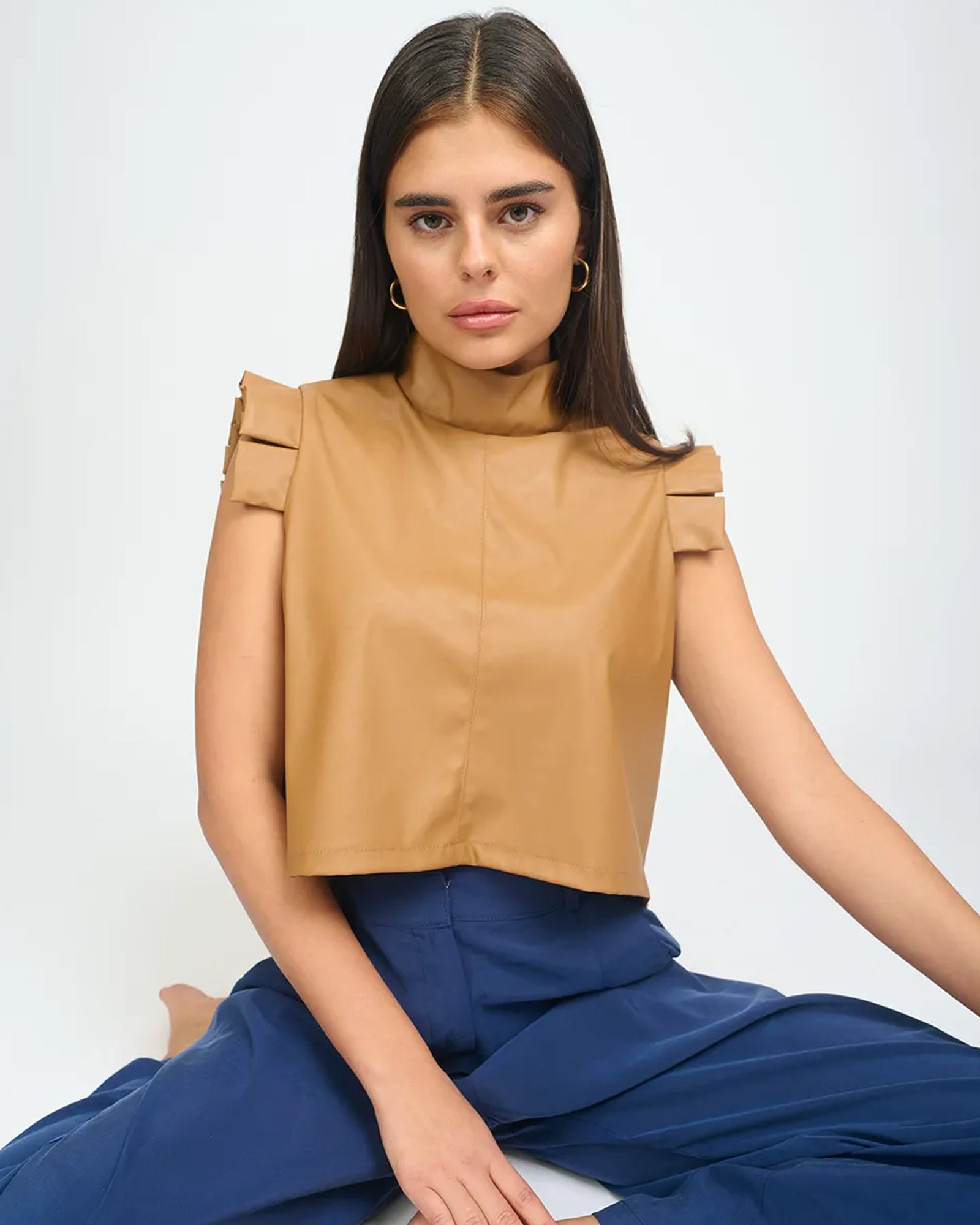 Ella Top Camel Brown - Layou Design by Shay Sobol