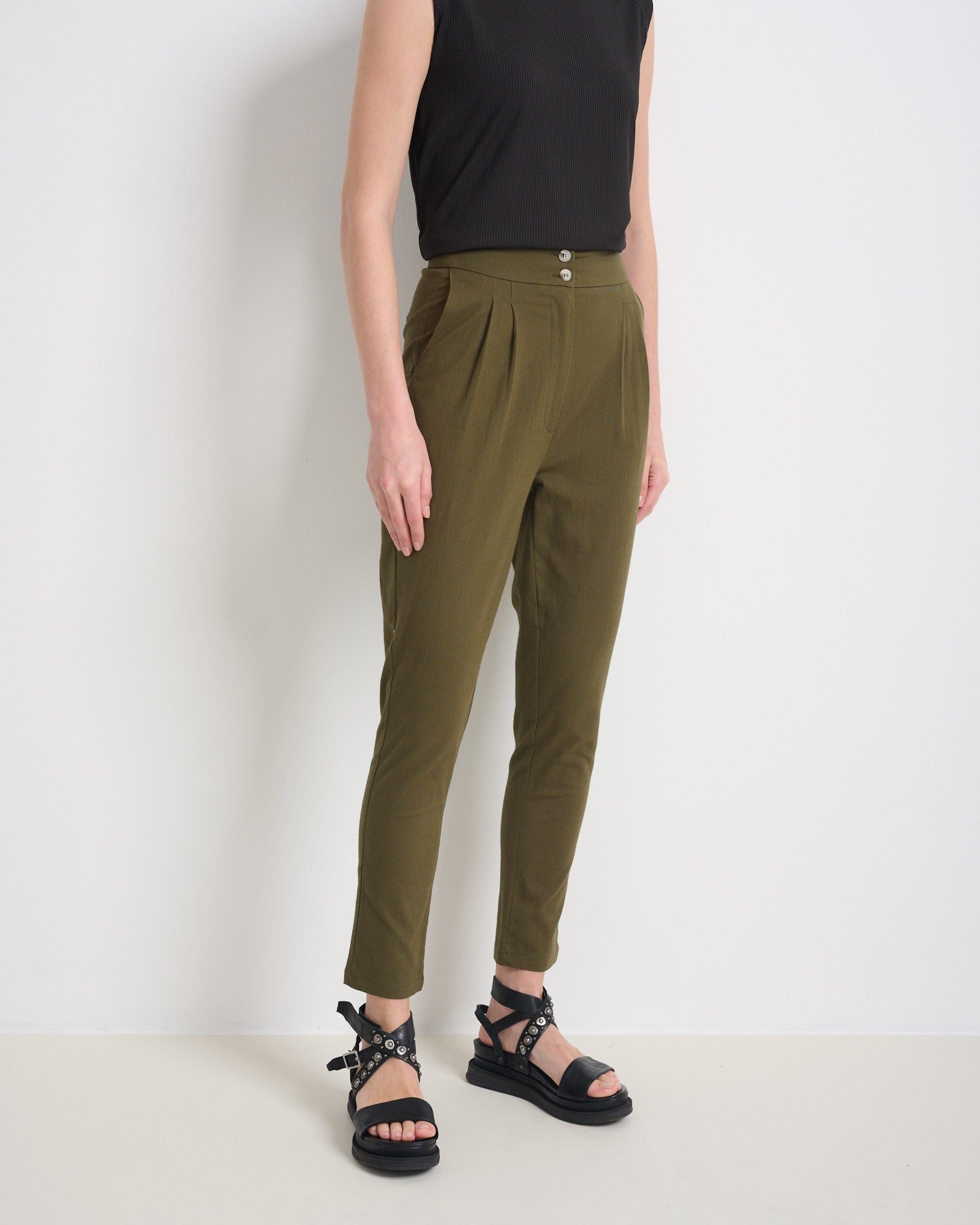 Shosh Pants Olive Green - Layou Design by Shay Sobol