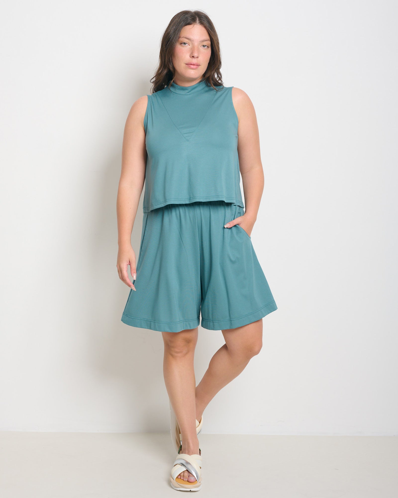 Haley Tank Top Turquoise - Layou Design by Shay Sobol