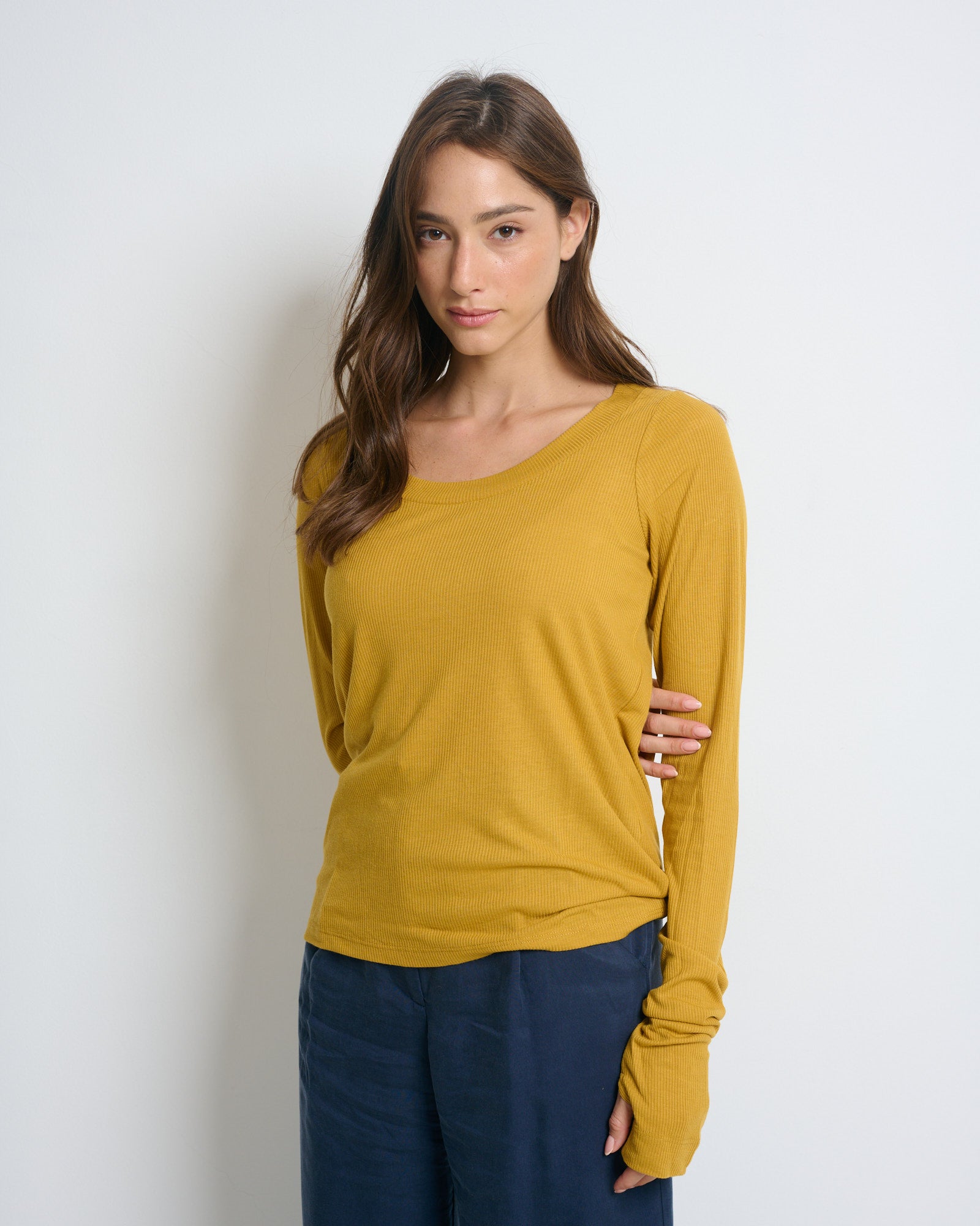 Liv Top Mustard - Layou Design by Shay Sobol