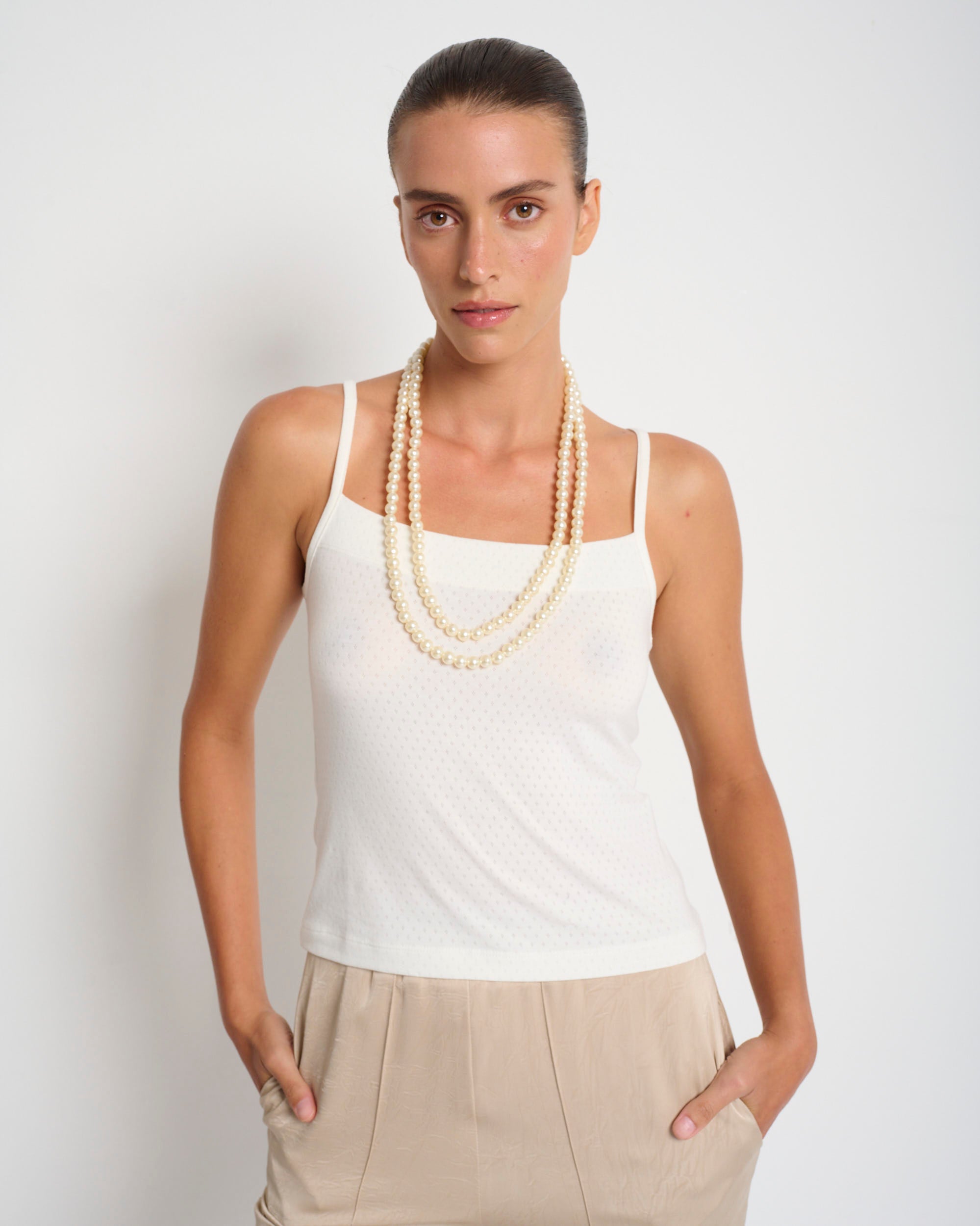 Gol Tank Top Cream - Layou Design by Shay Sobol