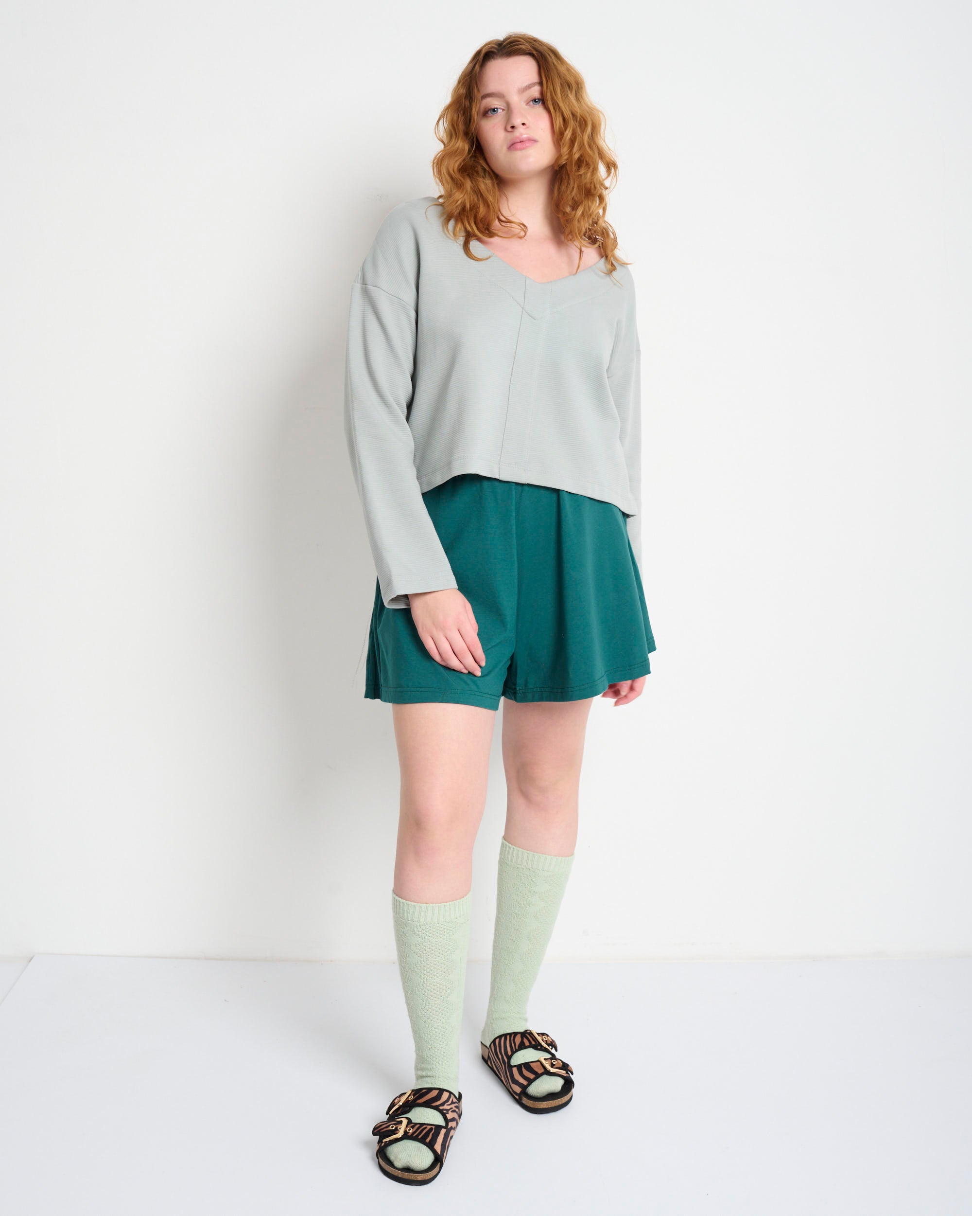 Louisa V Top Ice Grey - Layou Design by Shay Sobol