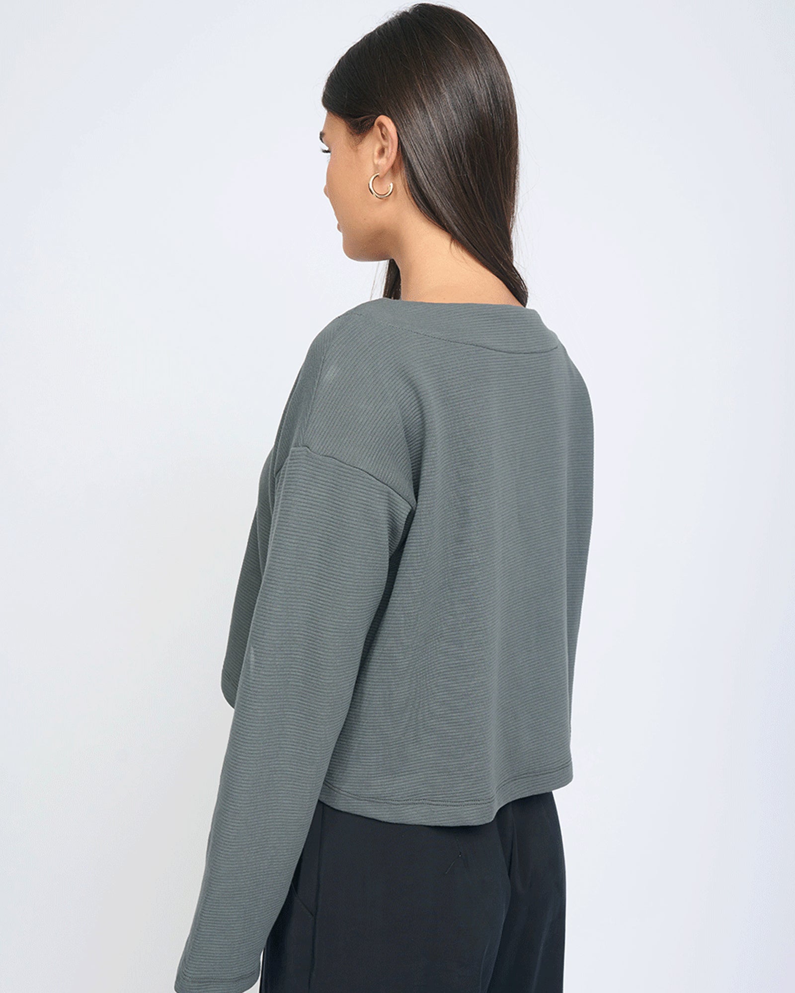 Louisa V Top Dark Grey - Layou Design by Shay Sobol