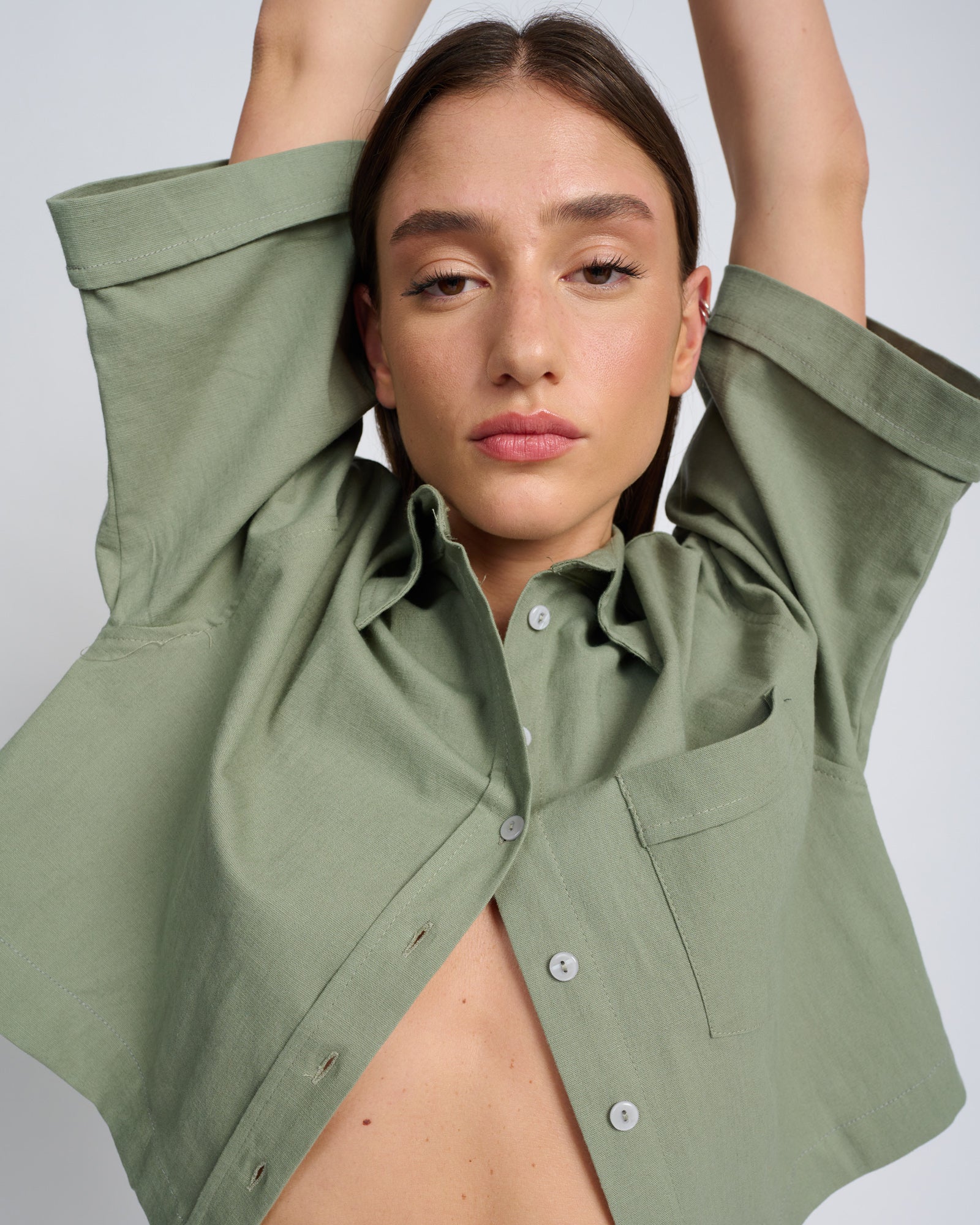 Esther Shirt Green - Layou Design by Shay Sobol