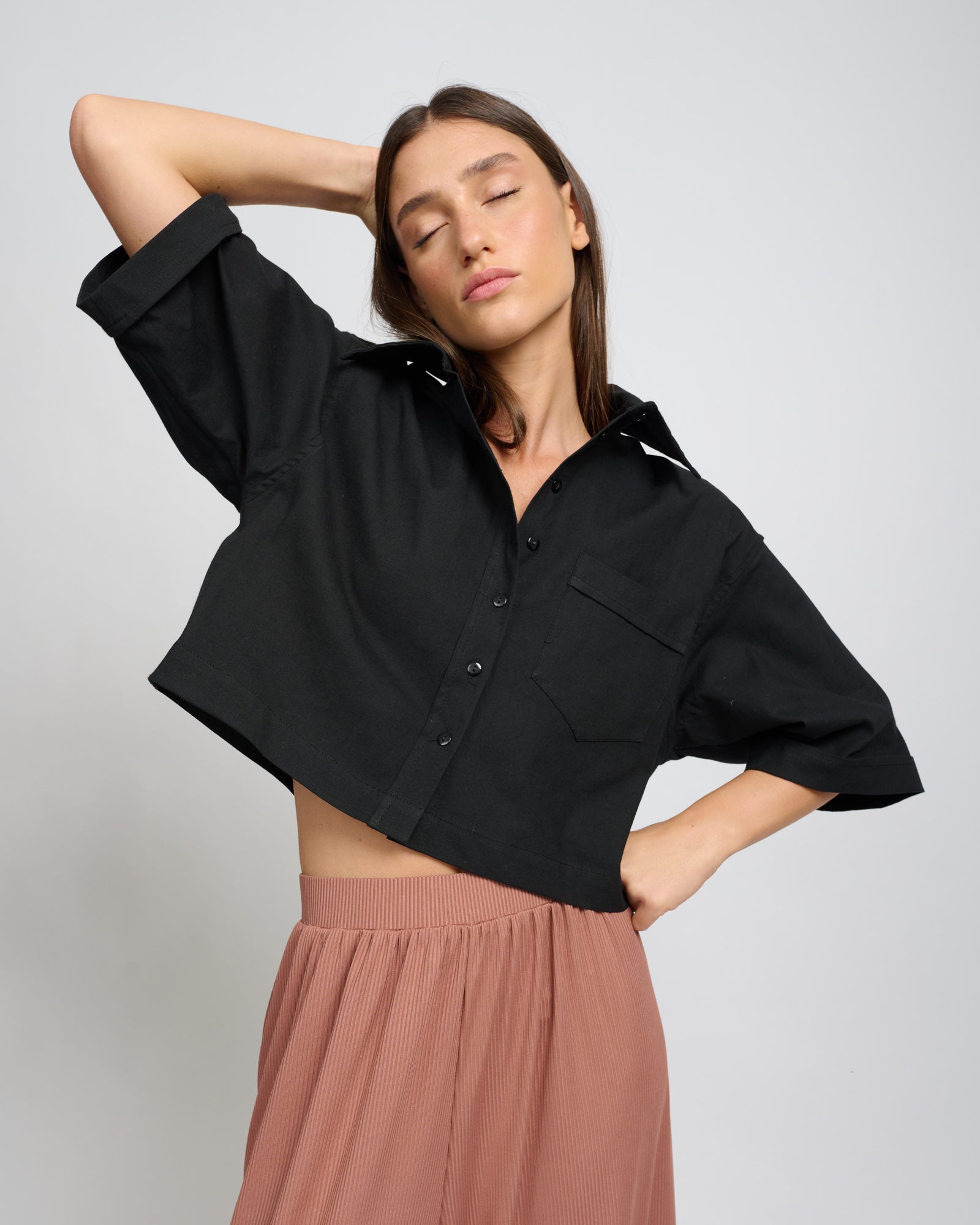Esther Shirt Black - Layou Design by Shay Sobol