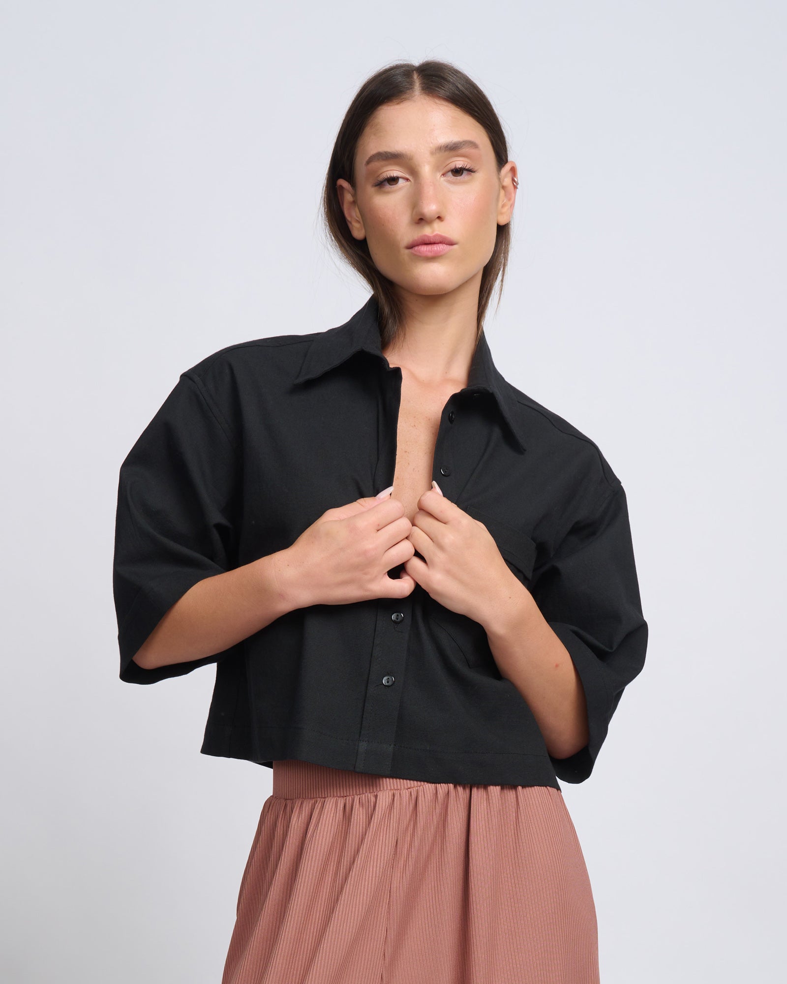 Esther Shirt Black - Layou Design by Shay Sobol