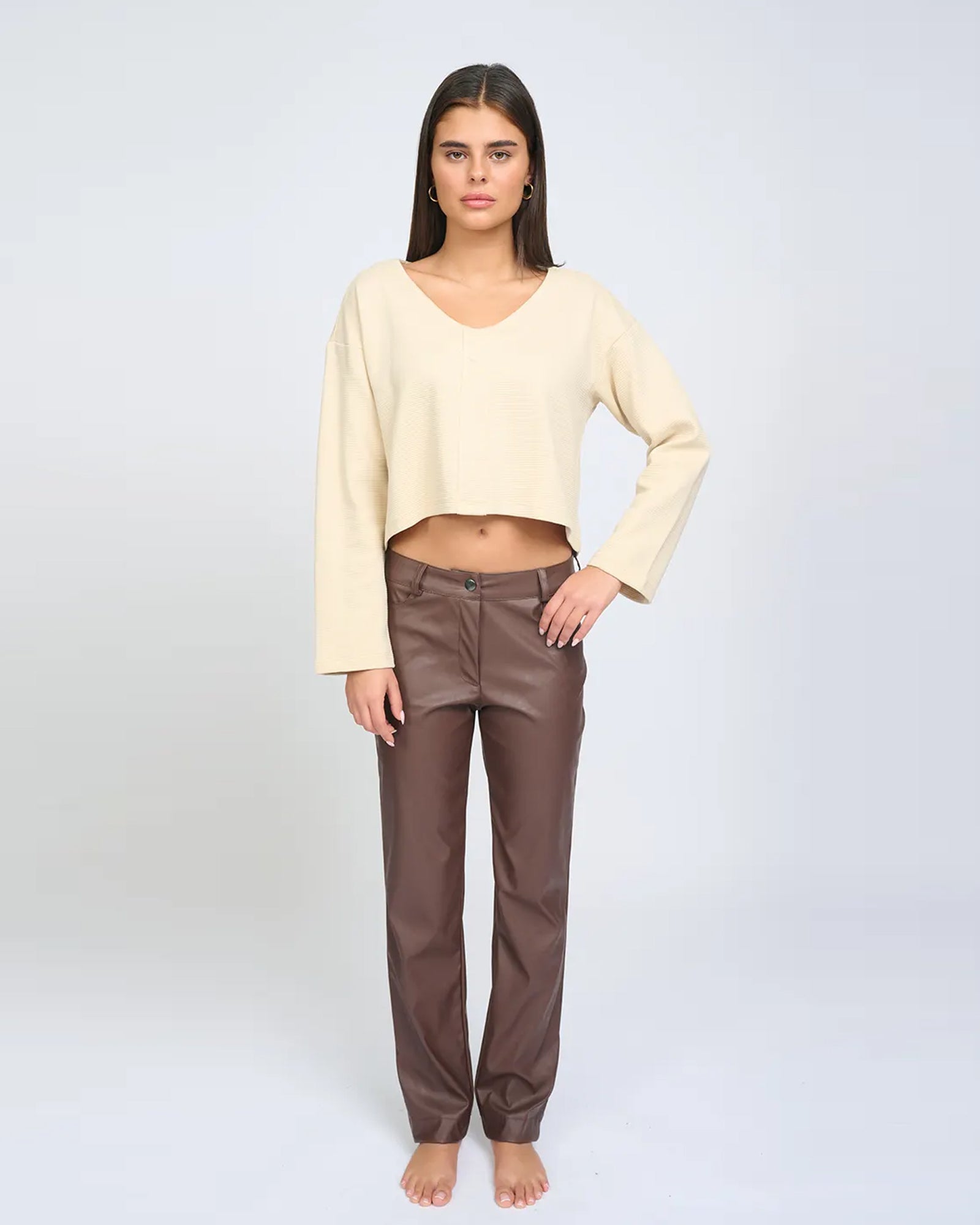 Ella Pants Chocolate Brown - Layou Design by Shay Sobol
