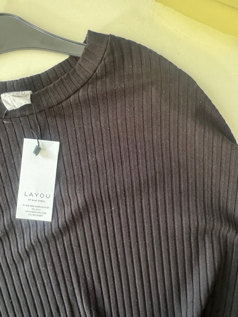 Sample Janice shirt Black Rib - Layou Design by Shay Sobol